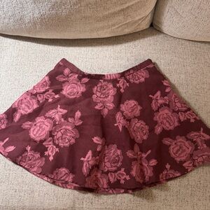 Abercrombie & Fitch Burgundy Floral Skirt